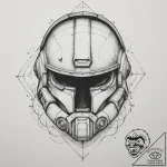 Tattoo sketch a space marine’s helmet with a… – tattoo sketch (№1754694769_0, 08.08.2025 23:12) — tattoovalue.net