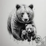 Tattoo design a mother bear and her cub(s) fo… – tattoo sketch (№1754695363_0, 08.08.2025 23:22) — tattoovalue.net