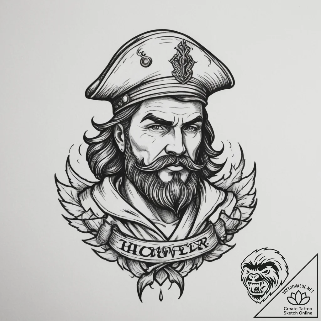 Tattoo sketch a digital warrior's profile, st... - tattoo sketch (№1754695561_0, 08.08.2025 23:26) — tattoovalue.net