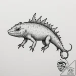 An axolotl, ink illustration for tattoo, on a… – tattoo sketch (№1754695957_0, 08.08.2025 23:32) — tattoovalue.net