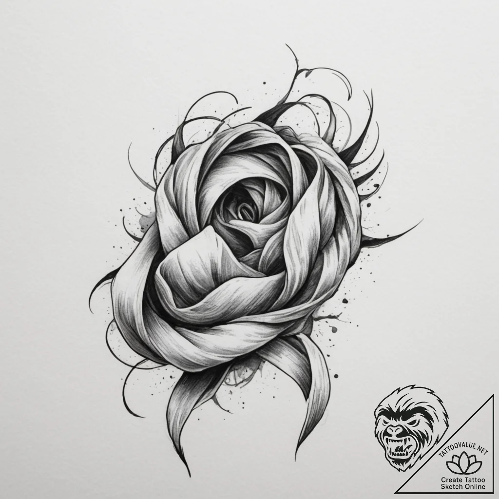 Tattoo design a flowing scarf or ribbon, symb... - tattoo sketch (№1754696154_0, 08.08.2025 23:35) — tattoovalue.net