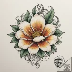 Tattoo design a flower where the stem is a pi… – tattoo sketch (№1754696752_0, 08.08.2025 23:45) — tattoovalue.net