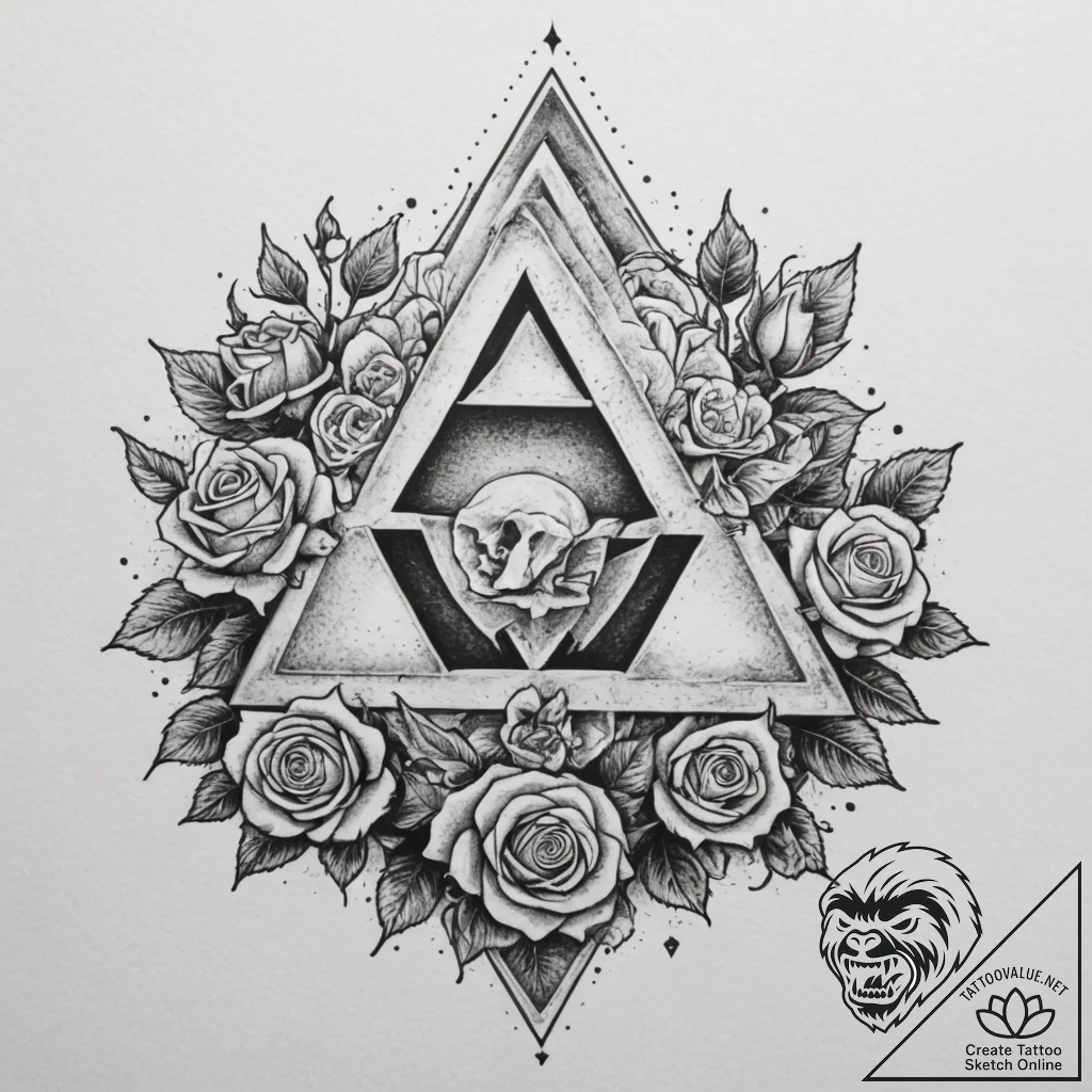 The triforce (from the legend of zelda), conc... - tattoo sketch (№1754697148_0, 08.08.2025 23:52) — tattoovalue.net