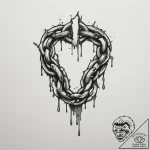 A broken chain, ink illustration for tattoo,… – tattoo sketch (№1754698339_0, 09.08.2025 00:12) — tattoovalue.net