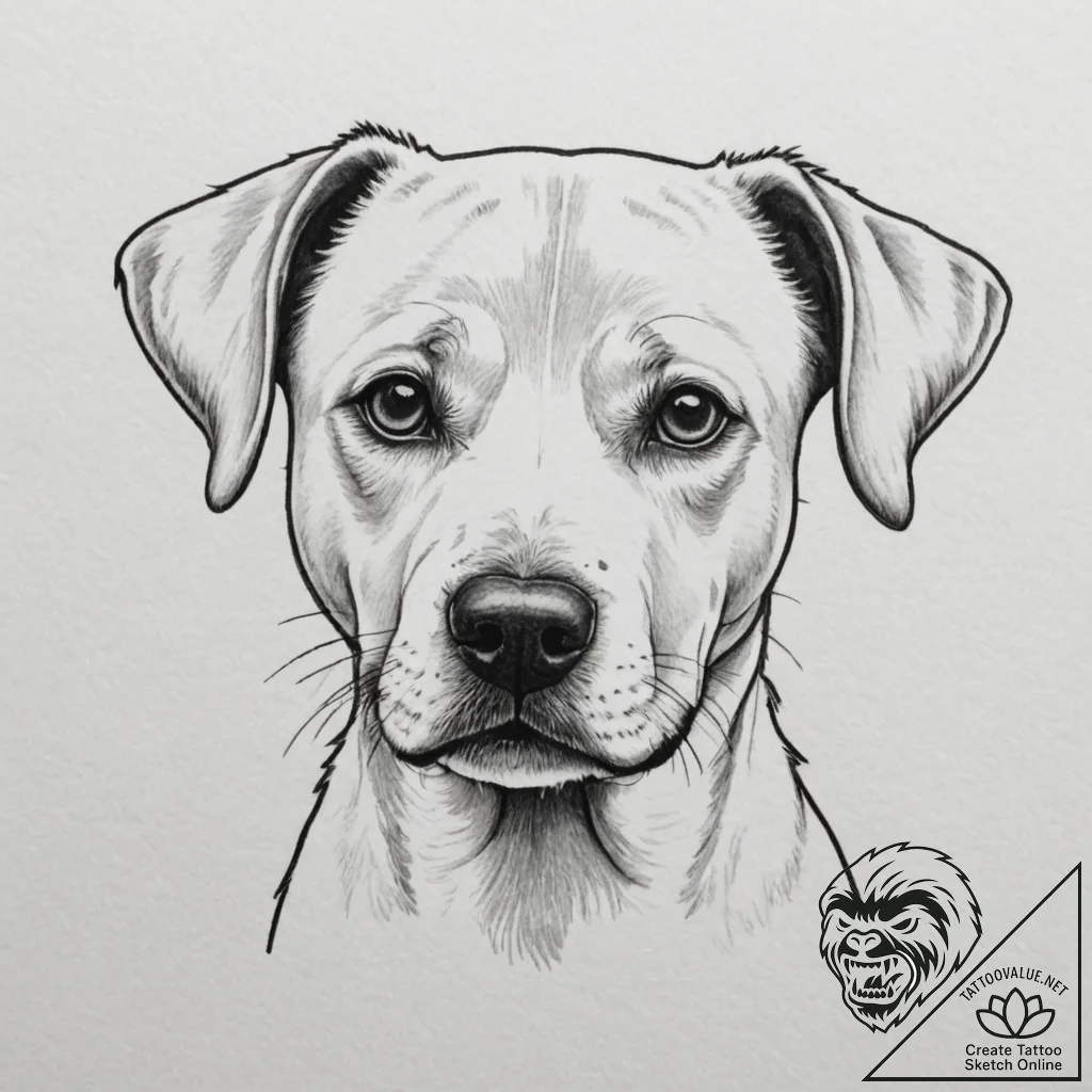 A close-up of a dog's wet nose., ink illustra... - tattoo sketch (№1754699526_0, 09.08.2025 00:32) — tattoovalue.net