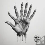 Tattoo design a zombie’s decaying hand reachi… – tattoo sketch (№1754701108_0, 09.08.2025 00:58) — tattoovalue.net