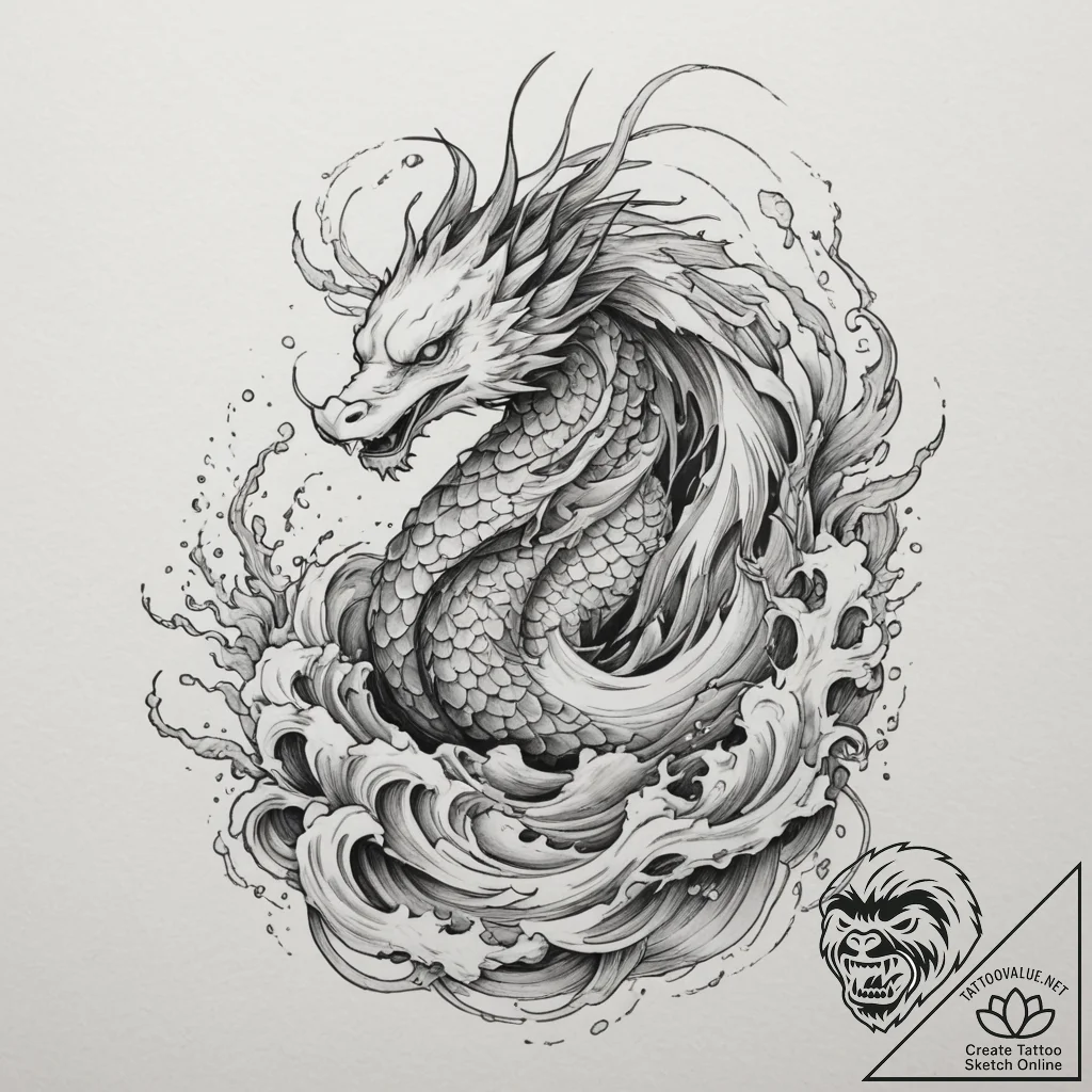 Tattoo sketch a phoenix rising majestically f... - tattoo sketch (№1754701306_0, 09.08.2025 01:01) — tattoovalue.net