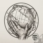 Atlas holding the globe, tattoo flash sheet d… – tattoo sketch (№1754702097_0, 09.08.2025 01:14) — tattoovalue.net
