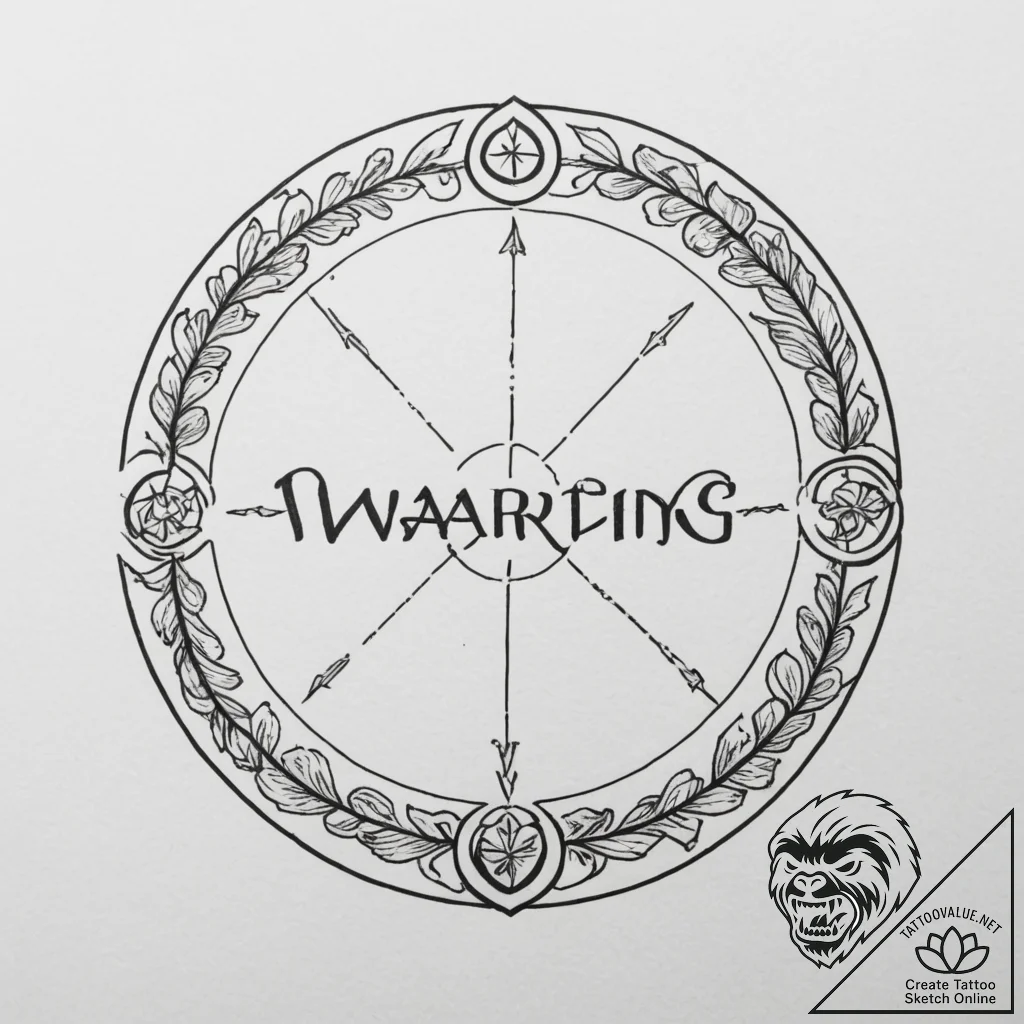 Tattoo sketch a stylized "warding circle" wit... - tattoo sketch (№1754702887_0, 09.08.2025 01:28) — tattoovalue.net