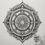 Tattoo sketch a stylized energy shield rippli… – tattoo sketch (№1754703281_0, 09.08.2025 01:34) — tattoovalue.net