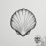 Tattoo design a minimalist seashell, represen… – tattoo sketch (№1754703675_0, 09.08.2025 01:41) — tattoovalue.net
