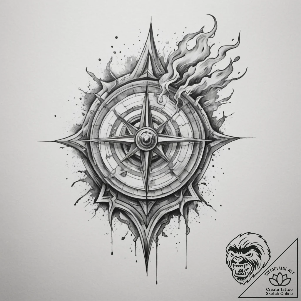 Tattoo design a laser beam cutting through a... - tattoo sketch (№1754705058_0, 09.08.2025 02:04) — tattoovalue.net