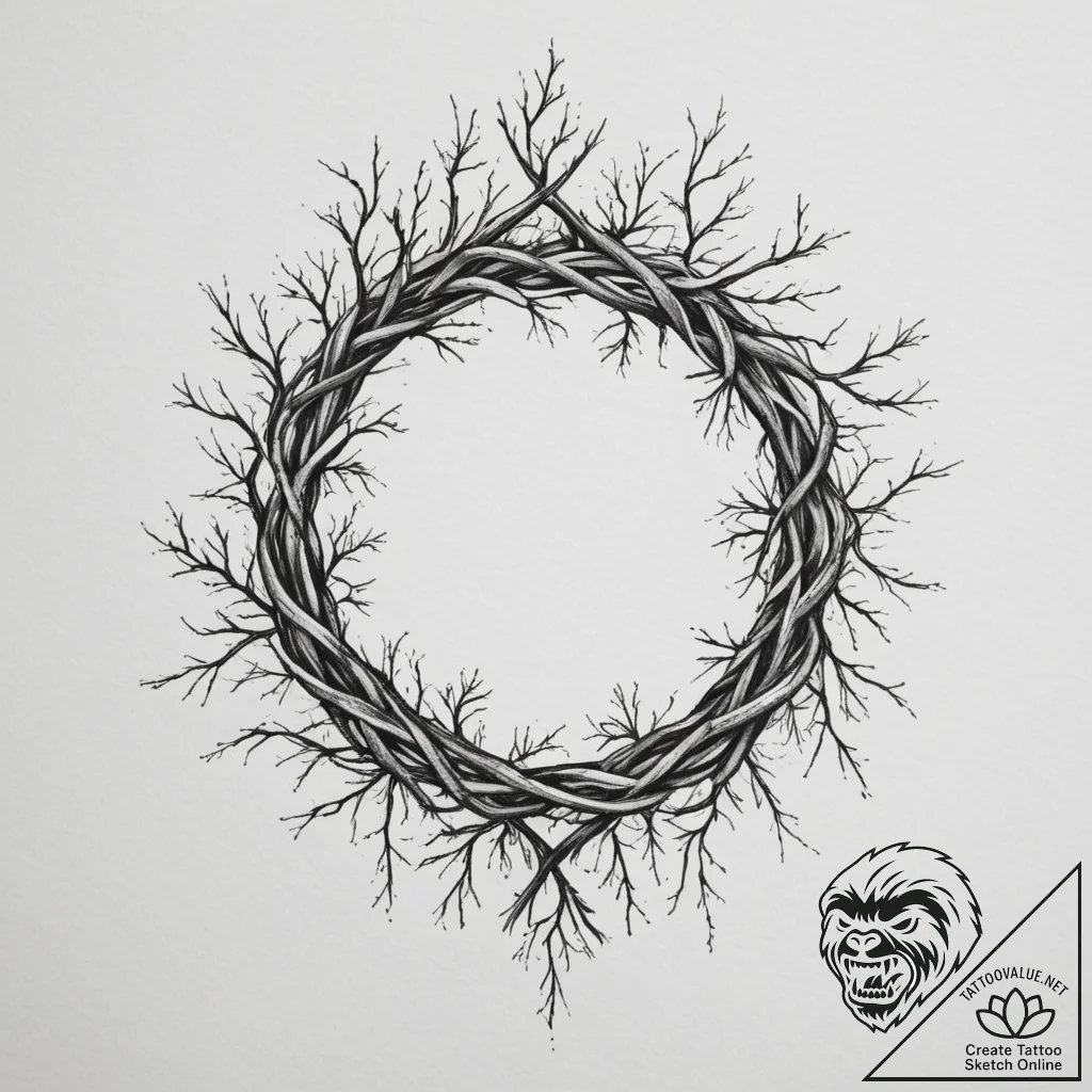 Tattoo sketch: a kolovrat made of interwoven... - tattoo sketch (№1754705656_0, 09.08.2025 02:14) — tattoovalue.net