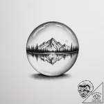 Crystal ball showing a vision – tattoo sketch (№1754706249_0, 09.08.2025 02:24) — tattoovalue.net