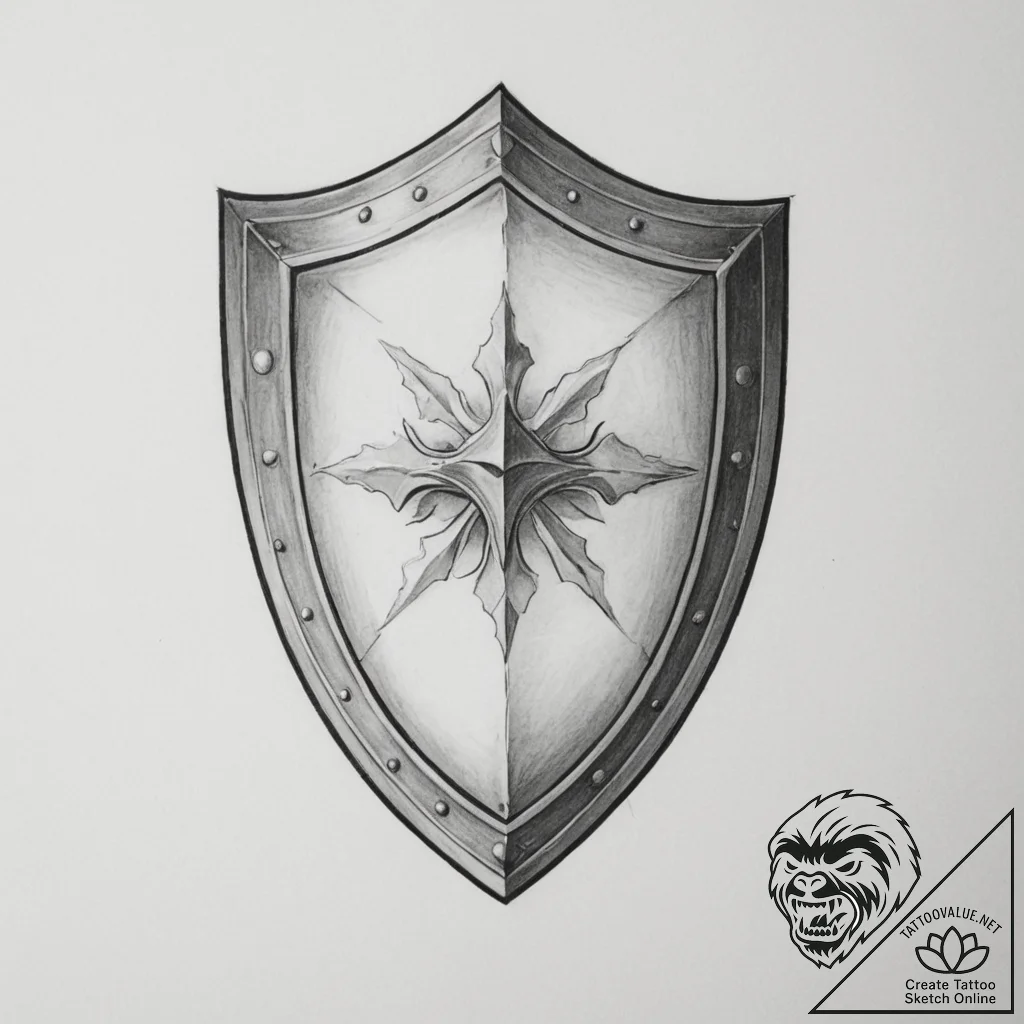 Shield - tattoo sketch (№1754706841_0, 09.08.2025 02:34) — tattoovalue.net