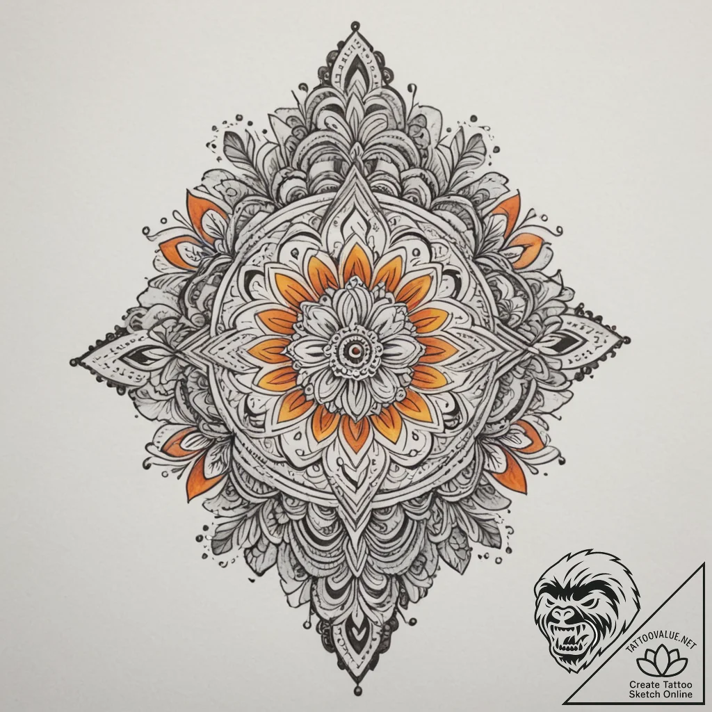 Indian, tattoo flash sheet design, on a clean... - tattoo sketch (№1754707037_0, 09.08.2025 02:37) — tattoovalue.net