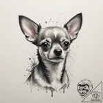 Chihuahua, tattoo sketch design, detailed cro… – tattoo sketch (№1754707234_0, 09.08.2025 02:40) — tattoovalue.net