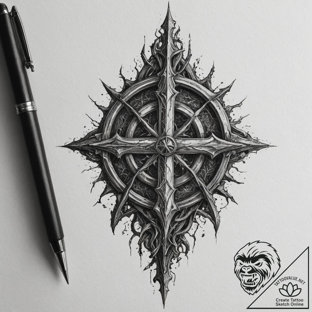 The hunter's mark from bloodborne, tattoo ske... - tattoo sketch (№1754707829_0, 09.08.2025 02:50) — tattoovalue.net