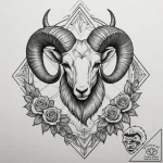 Tattoo sketch an aries ram’s head, half reali… – tattoo sketch (№1754708224_0, 09.08.2025 02:57) — tattoovalue.net