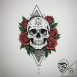 Tattoo sketch a triumphant flag waving on a d… – tattoo sketch (№1754708421_0, 09.08.2025 03:00) — tattoovalue.net
