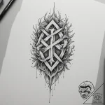 101. tattoo sketch: the rune “opora,” appeari… – tattoo sketch (№1754709013_0, 09.08.2025 03:10) — tattoovalue.net