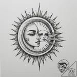 Tattoo sketch a moon and a sun, each on a sep… – tattoo sketch (№1754709801_0, 09.08.2025 03:23) — tattoovalue.net