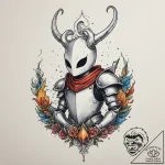 The knight from hollow knight, tattoo drawing… – tattoo sketch (№1754710393_0, 09.08.2025 03:33) — tattoovalue.net
