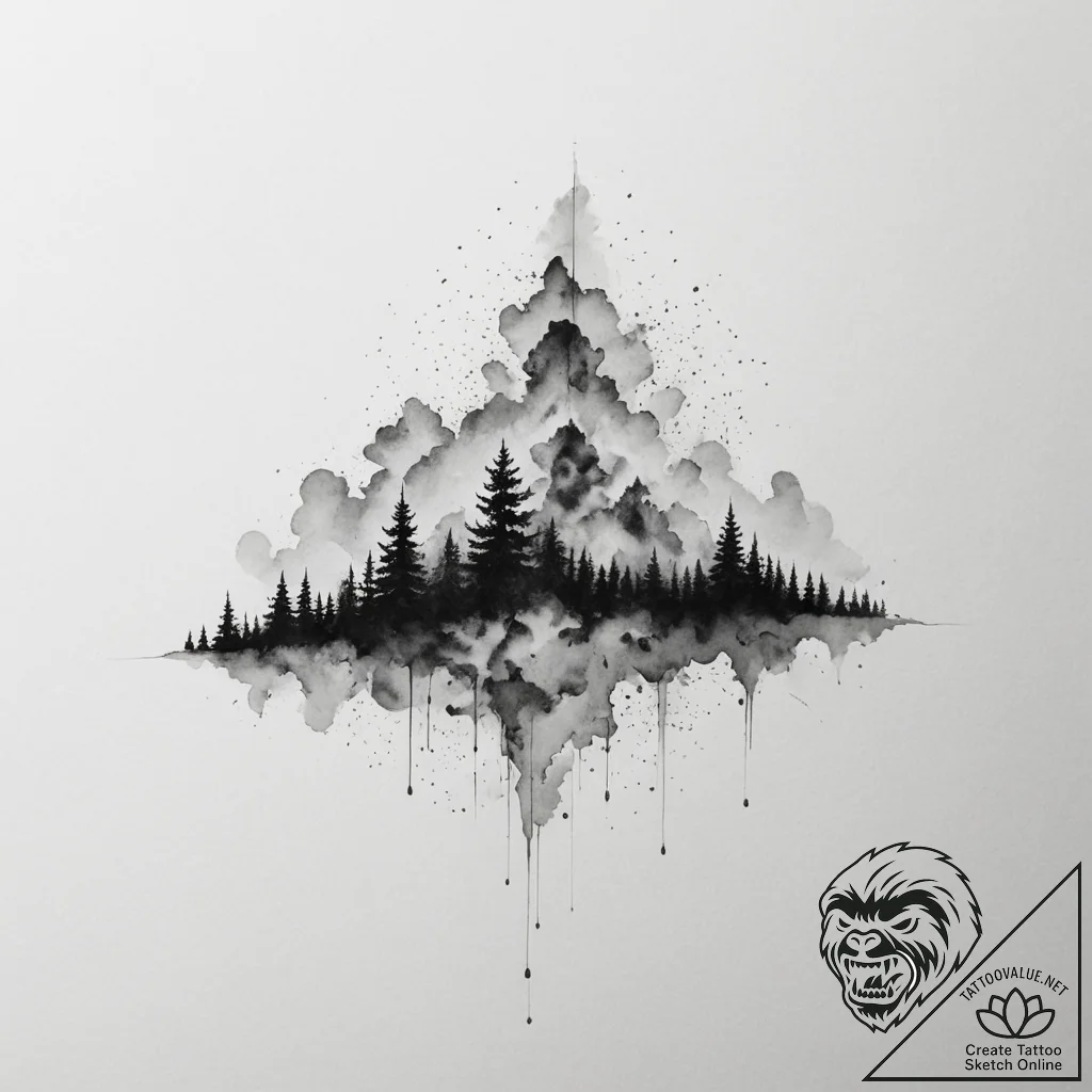 Tattoo sketch an abstract representation of m... - tattoo sketch (№1754710593_0, 09.08.2025 03:36) — tattoovalue.net