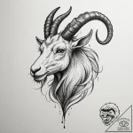 Tattoo design a capricorn goat-fish hybrid, w… – tattoo sketch (№1754711777_0, 09.08.2025 03:56) — tattoovalue.net