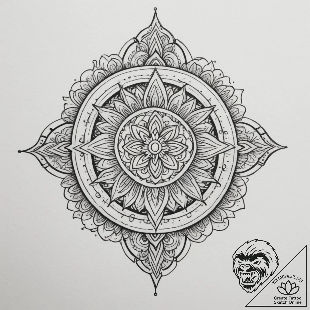 Tattoo sketch a subtle 'mandala' fragment tha... - tattoo sketch (№1754712368_0, 09.08.2025 04:06) — tattoovalue.net