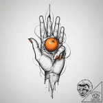 Orange, ink illustration for tattoo, rough sk… – tattoo sketch (№1754712959_0, 09.08.2025 04:15) — tattoovalue.net