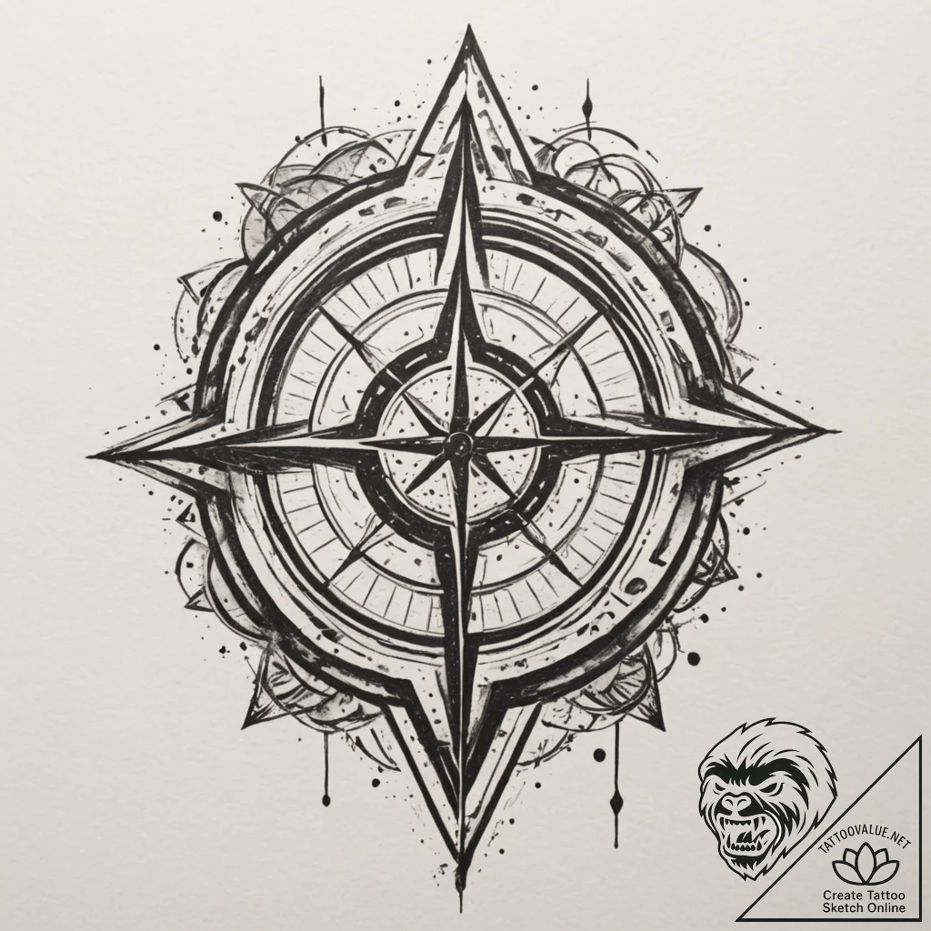 Tattoo sketch a magical warding symbol glowin... - tattoo sketch (№1754713946_0, 09.08.2025 04:32) — tattoovalue.net