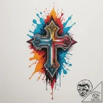 Tattoo design ‘critical hit’ in a sharp, expl… – tattoo sketch (№1754714143_0, 09.08.2025 04:35) — tattoovalue.net