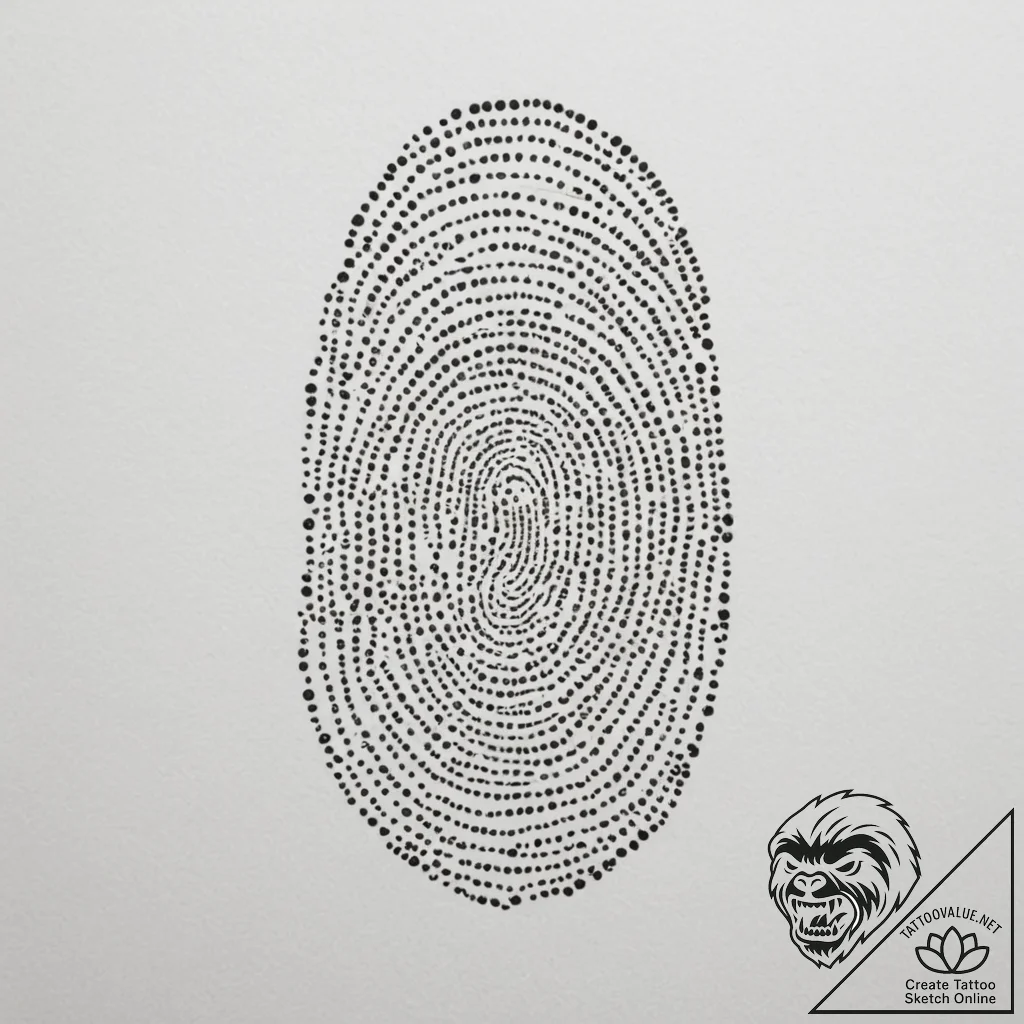 A close-up of a person's fingerprint., artist... - tattoo sketch (№1754714340_0, 09.08.2025 04:39) — tattoovalue.net