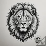 Lion, concept art for tattoo, vibrant colors,… – tattoo sketch (№1754715918_0, 09.08.2025 05:05) — tattoovalue.net