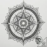 Tattoo design: a geometric mandala incorporat… – tattoo sketch (№1754716115_0, 09.08.2025 05:08) — tattoovalue.net