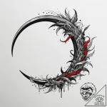 Scythe, concept art for tattoo, on a clean wh… – tattoo sketch (№1754716509_0, 09.08.2025 05:15) — tattoovalue.net