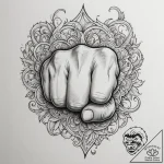 Tattoo sketch a close-up of a fist, showing e… – tattoo sketch (№1754717494_0, 09.08.2025 05:31) — tattoovalue.net