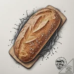 A rustic, overhead shot of a freshly baked so… – tattoo sketch (№1754718085_0, 09.08.2025 05:41) — tattoovalue.net