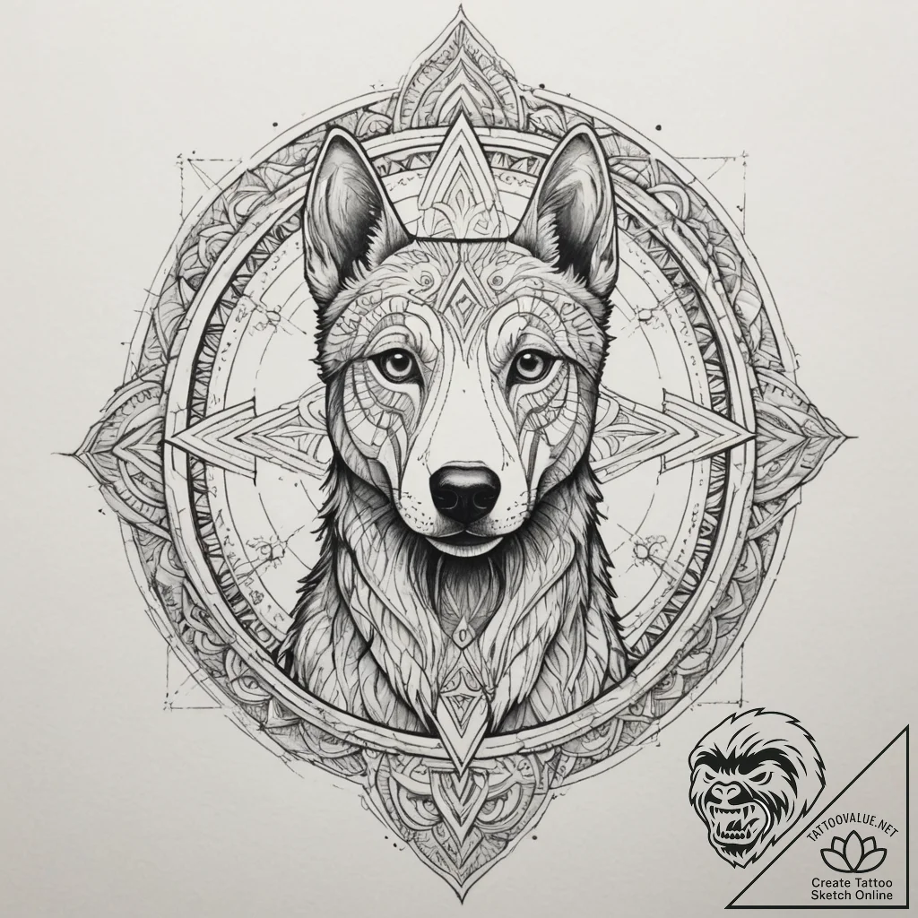 Kelpie, tattoo sketch design, on a clean whit... - tattoo sketch (№1754718479_0, 09.08.2025 05:47) — tattoovalue.net