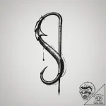 Tattoo design a powerful, simple fishing hook… – tattoo sketch (№1754718873_0, 09.08.2025 05:54) — tattoovalue.net