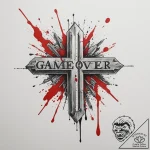 Tattoo sketch a classic “game over” text with… – tattoo sketch (№1754719857_0, 09.08.2025 06:10) — tattoovalue.net