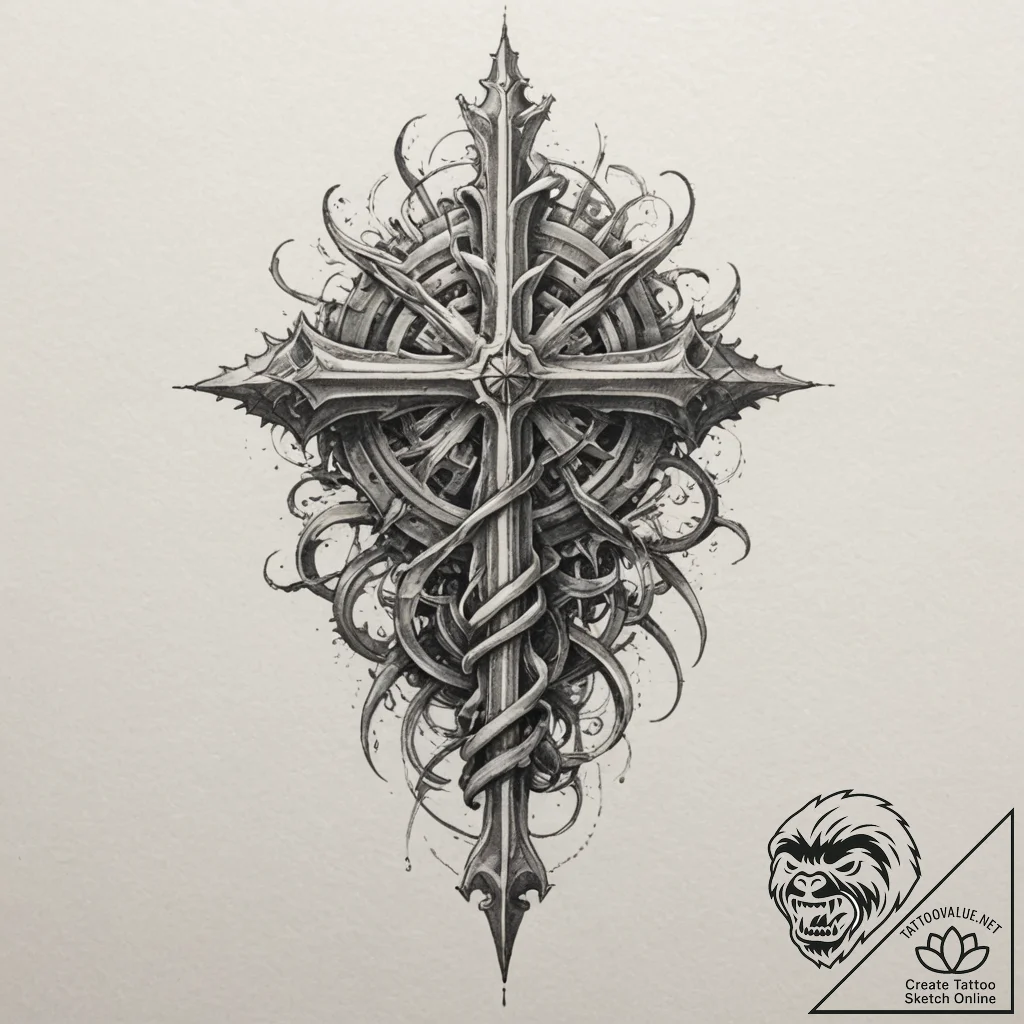 Mechanical spine (sandevistan style), tattoo... - tattoo sketch (№1754720053_0, 09.08.2025 06:14) — tattoovalue.net
