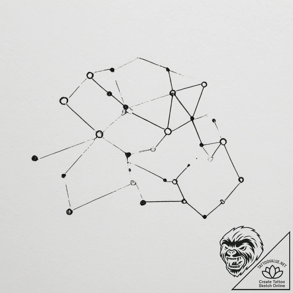Constellation map (specific one like orion) - tattoo sketch (№1754720643_0, 09.08.2025 06:24) — tattoovalue.net
