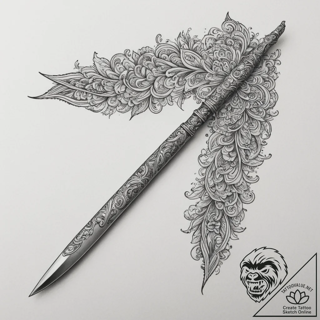 Straight razor, tattoo sketch design, on a cl... - tattoo sketch (№1754721036_0, 09.08.2025 06:30) — tattoovalue.net