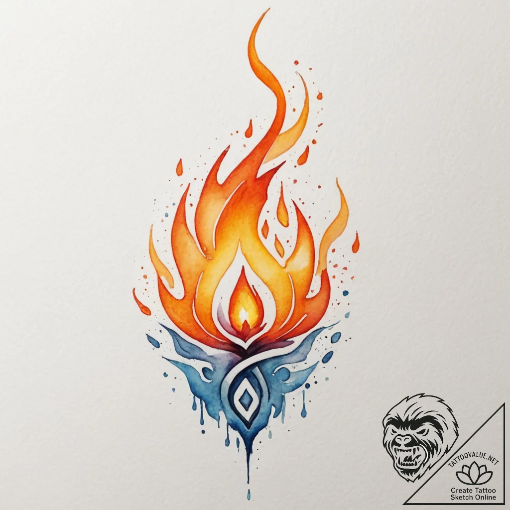 Tattoo design: abstract watercolor depiction... - tattoo sketch (№1754721629_0, 09.08.2025 06:40) — tattoovalue.net