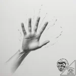 A hand reaching out to touch the surface of w… – tattoo sketch (№1754722615_0, 09.08.2025 06:56) — tattoovalue.net