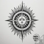 Tattoo sketch: a kolovrat integrated into a s… – tattoo sketch (№1754722811_0, 09.08.2025 07:00) — tattoovalue.net