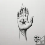 Tattoo sketch a hand reaching for a star, sym… – tattoo sketch (№1754723599_0, 09.08.2025 07:13) — tattoovalue.net