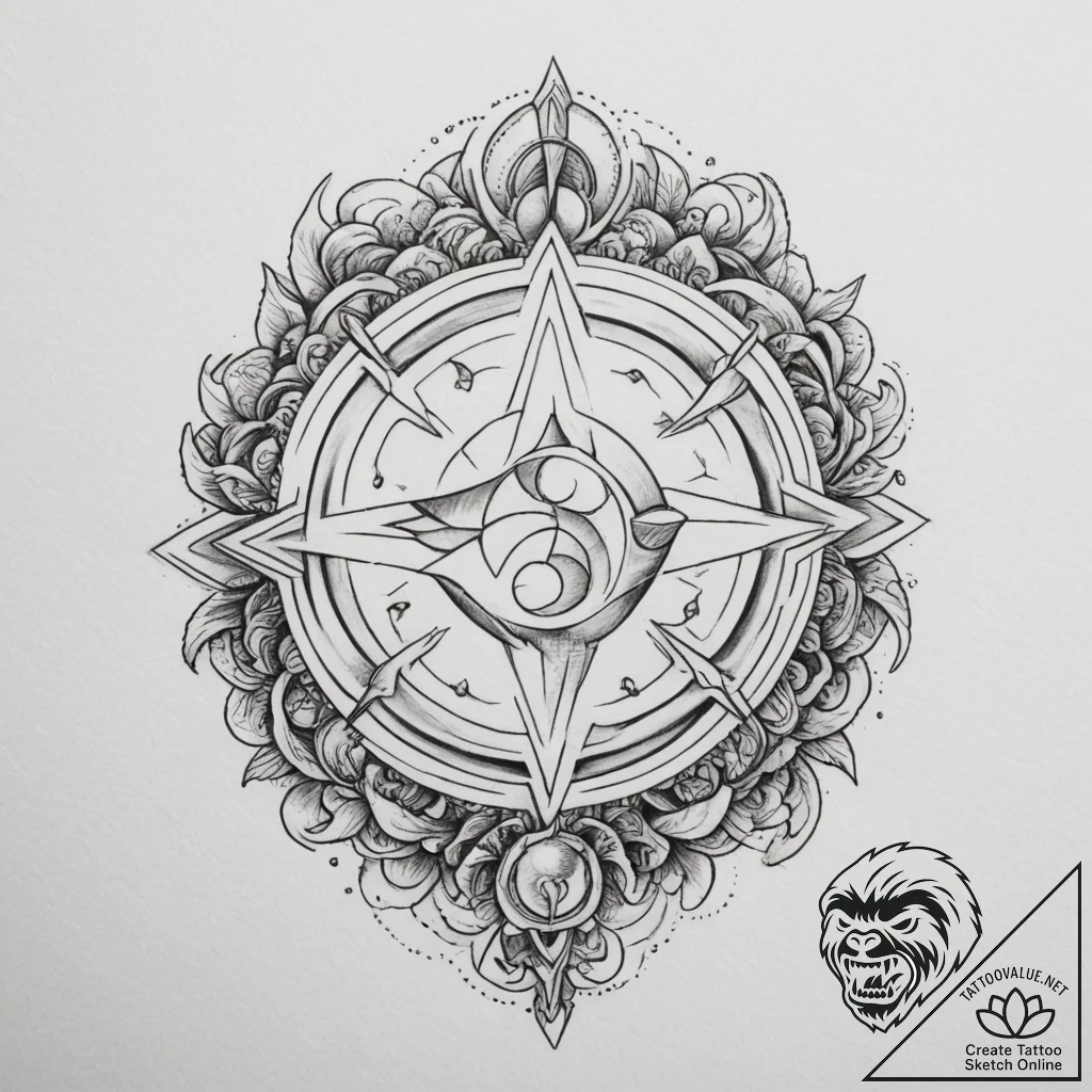 Tattoo design the glyph for pisces (12th hous... - tattoo sketch (№1754724189_0, 09.08.2025 07:23) — tattoovalue.net